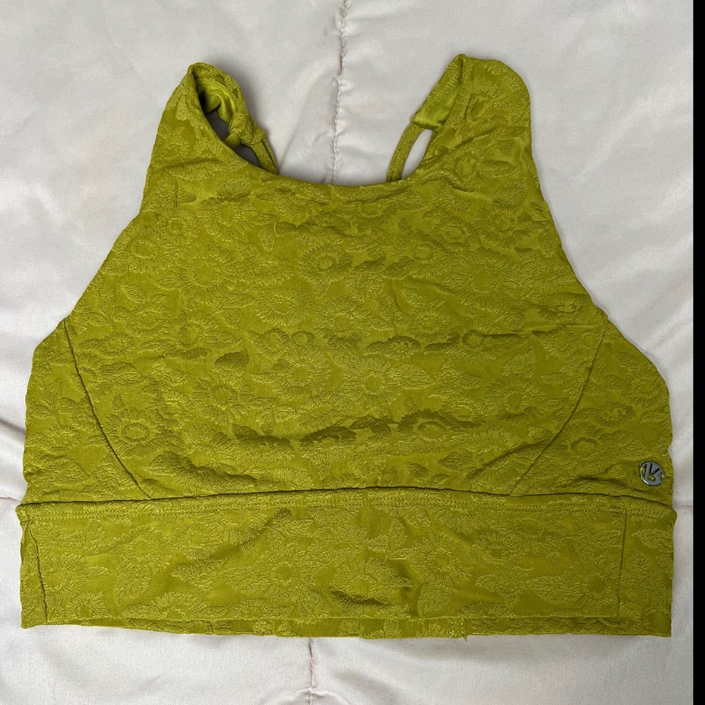 BuffBunny Flower Power Olive Crop Top
